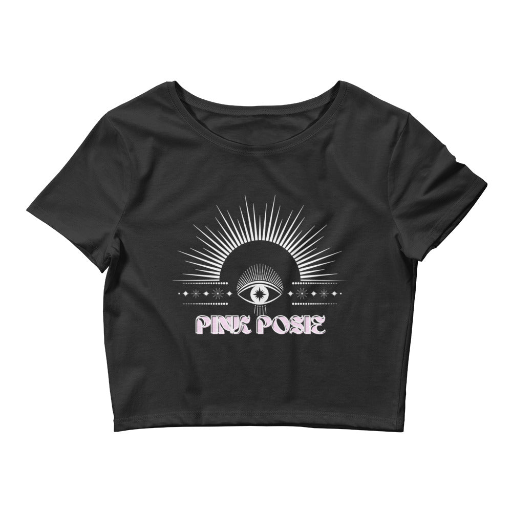 Pink Posie Dark Crop Tee