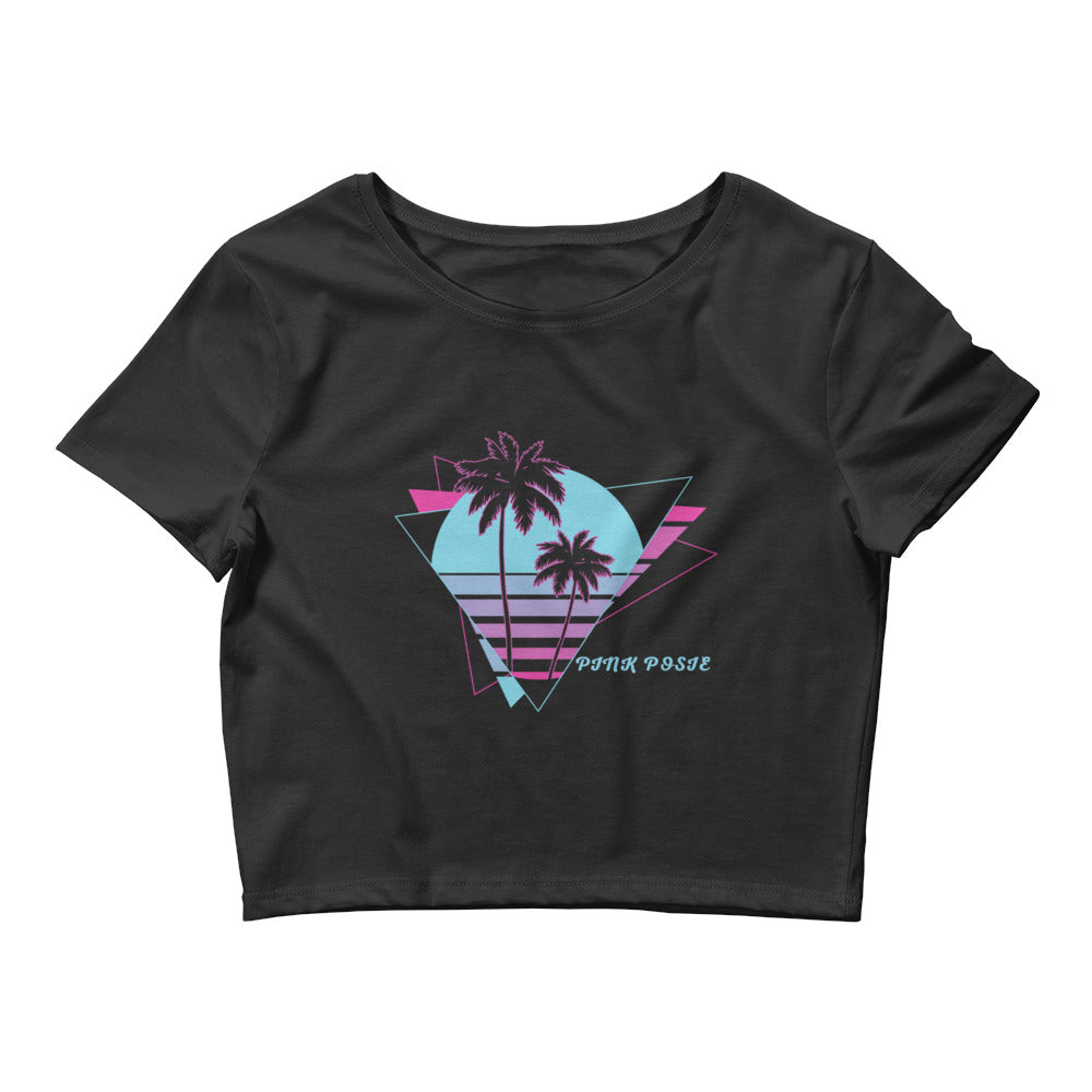 Miami Pink Posie Crop Tee