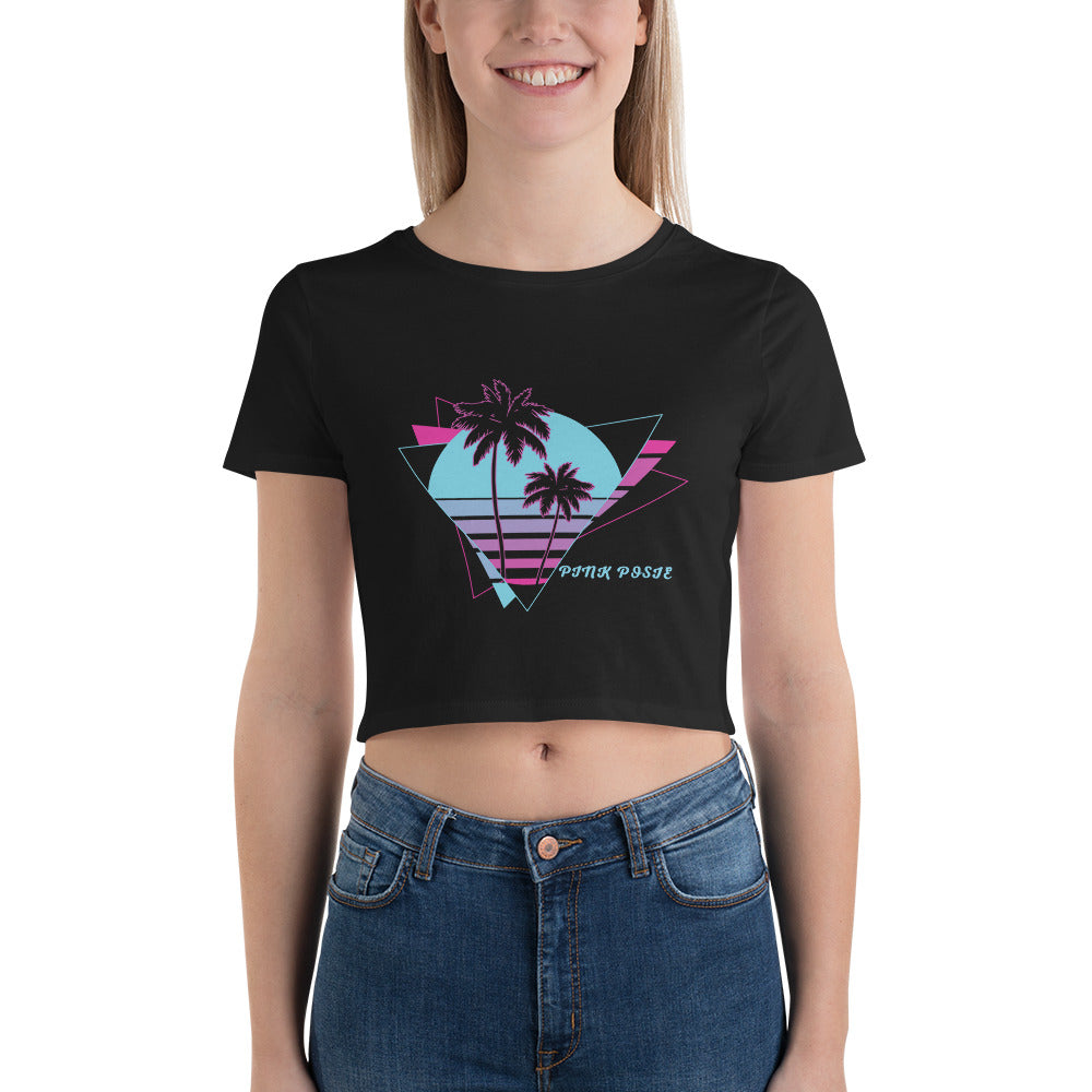 Miami Pink Posie Crop Tee