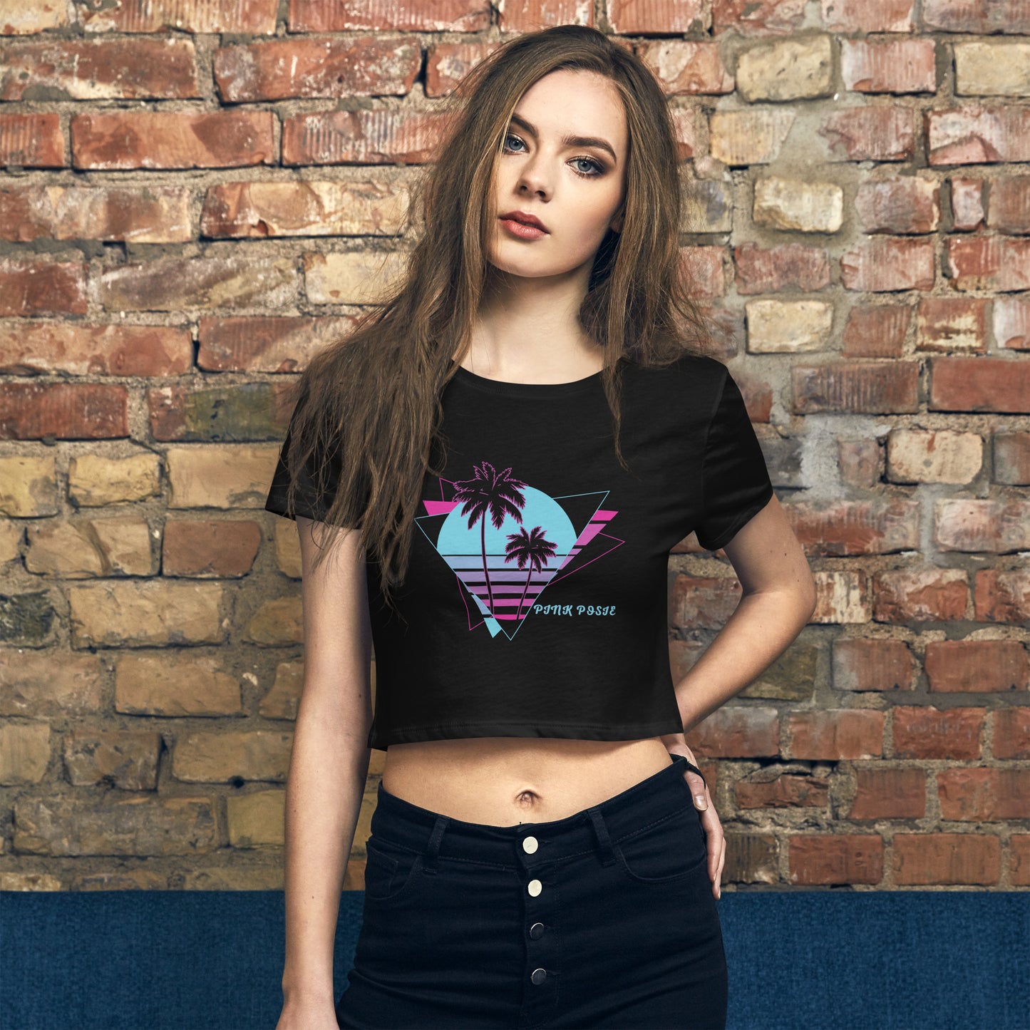 Miami Pink Posie Crop Tee