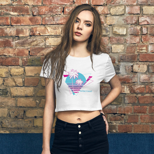 Miami Pink Posie Crop Tee