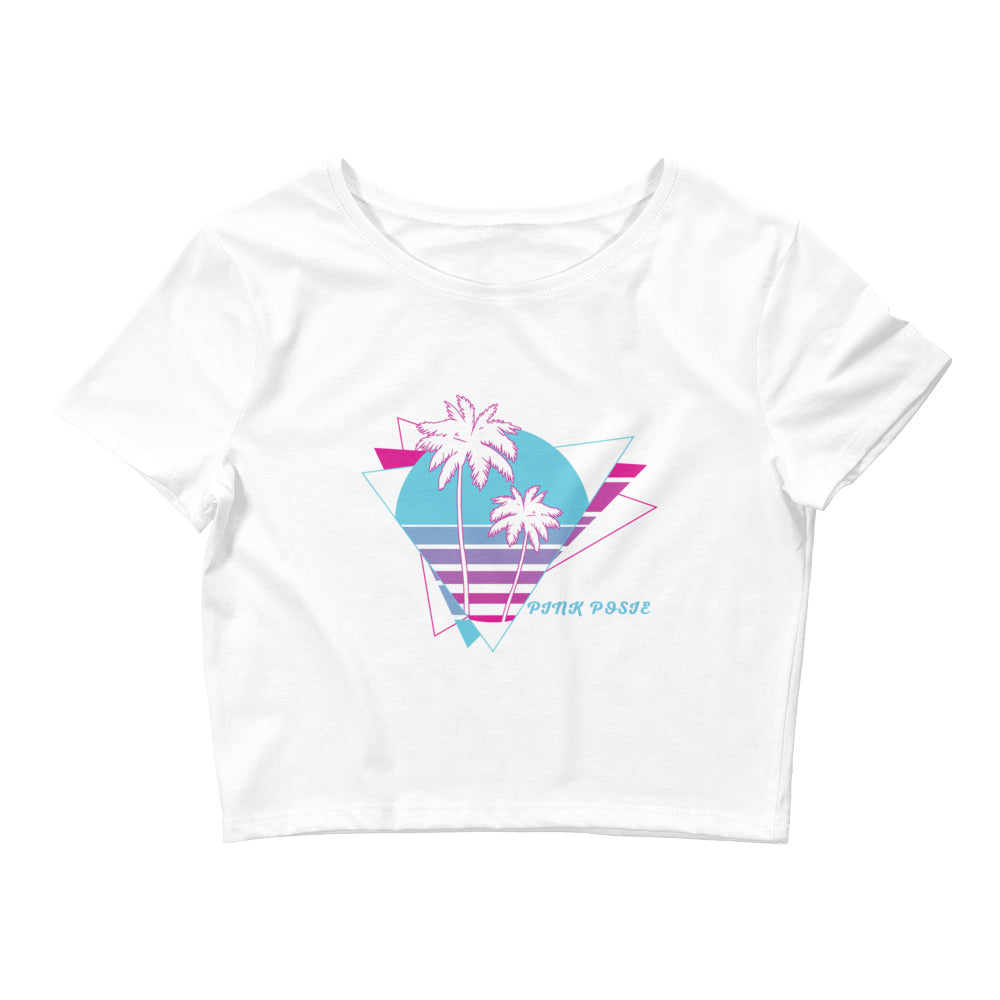 Miami Pink Posie Crop Tee