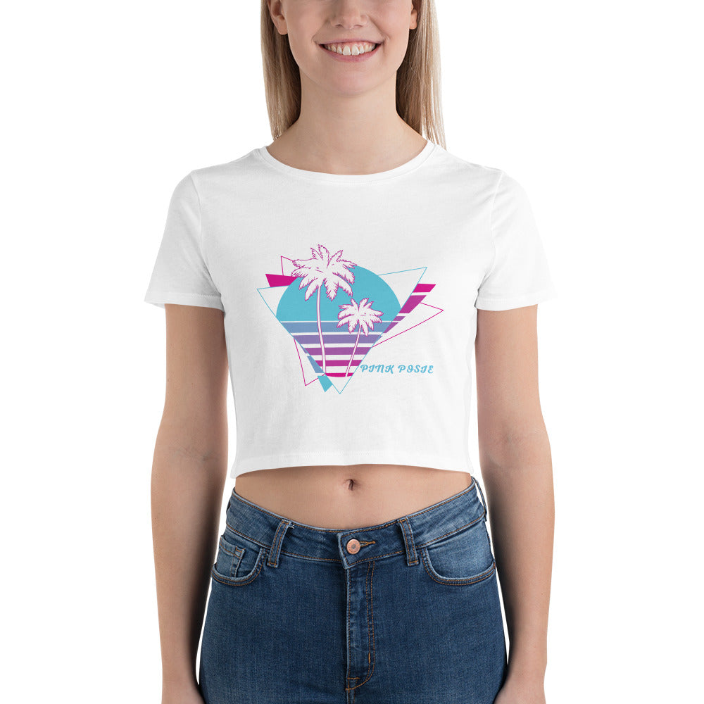 Miami Pink Posie Crop Tee