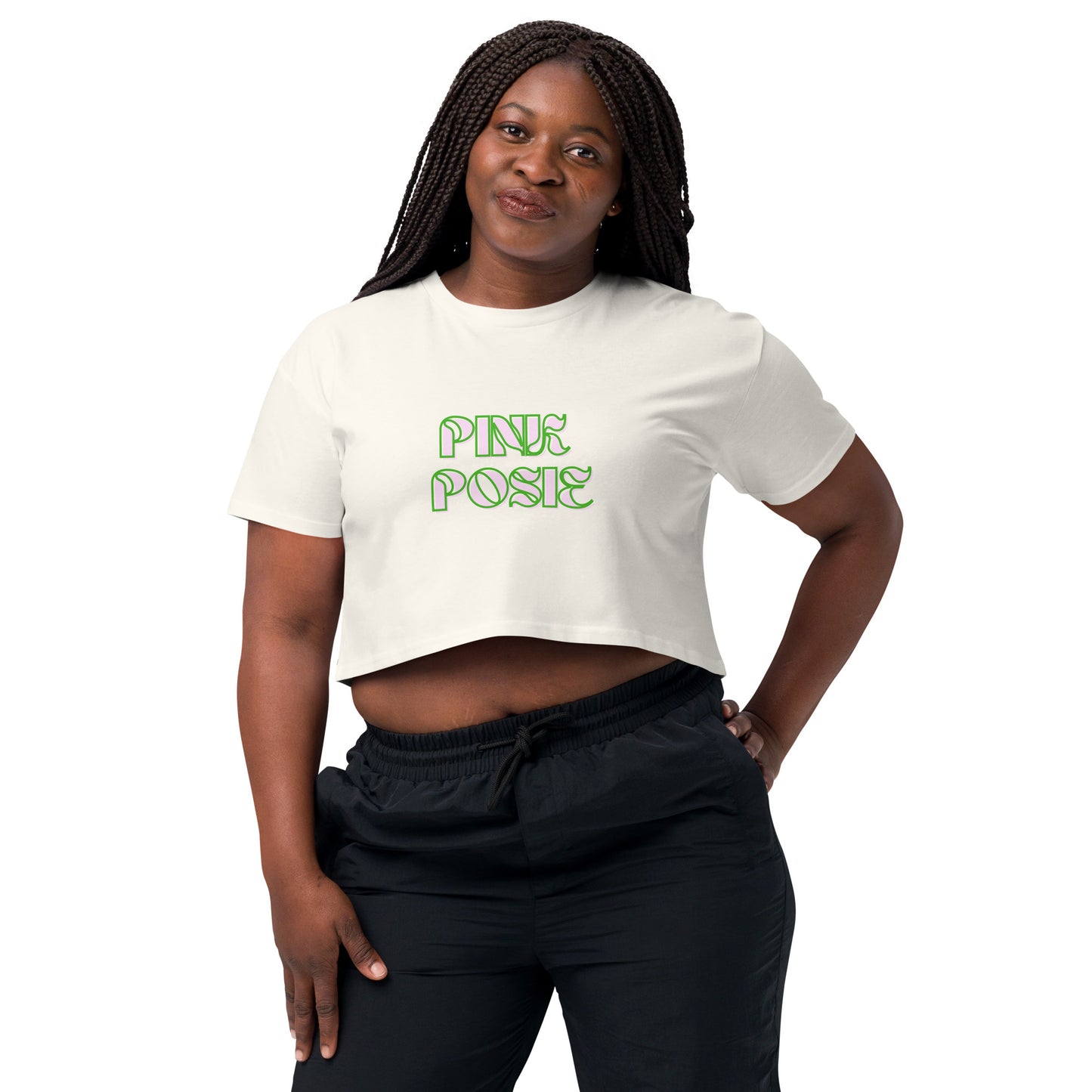 Green Posie crop top