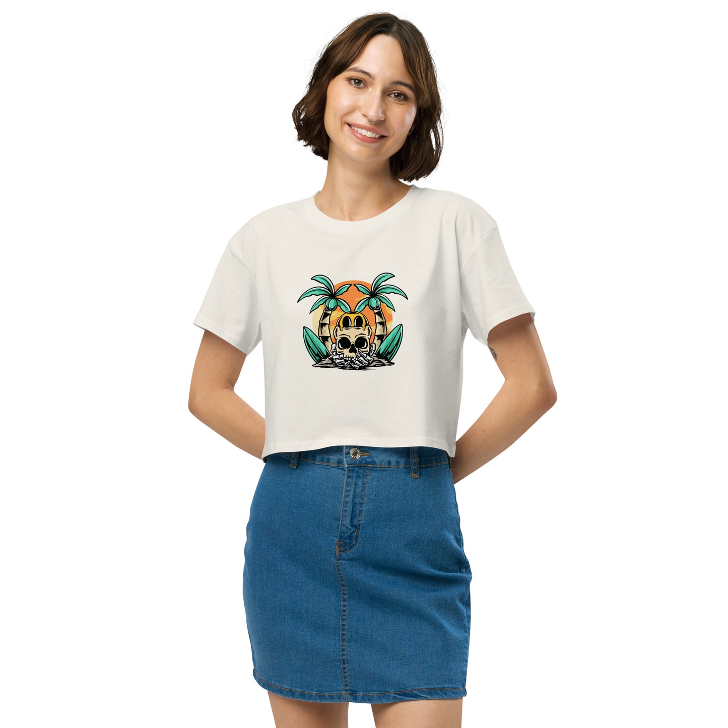 Palm vibes summer Women’s crop top