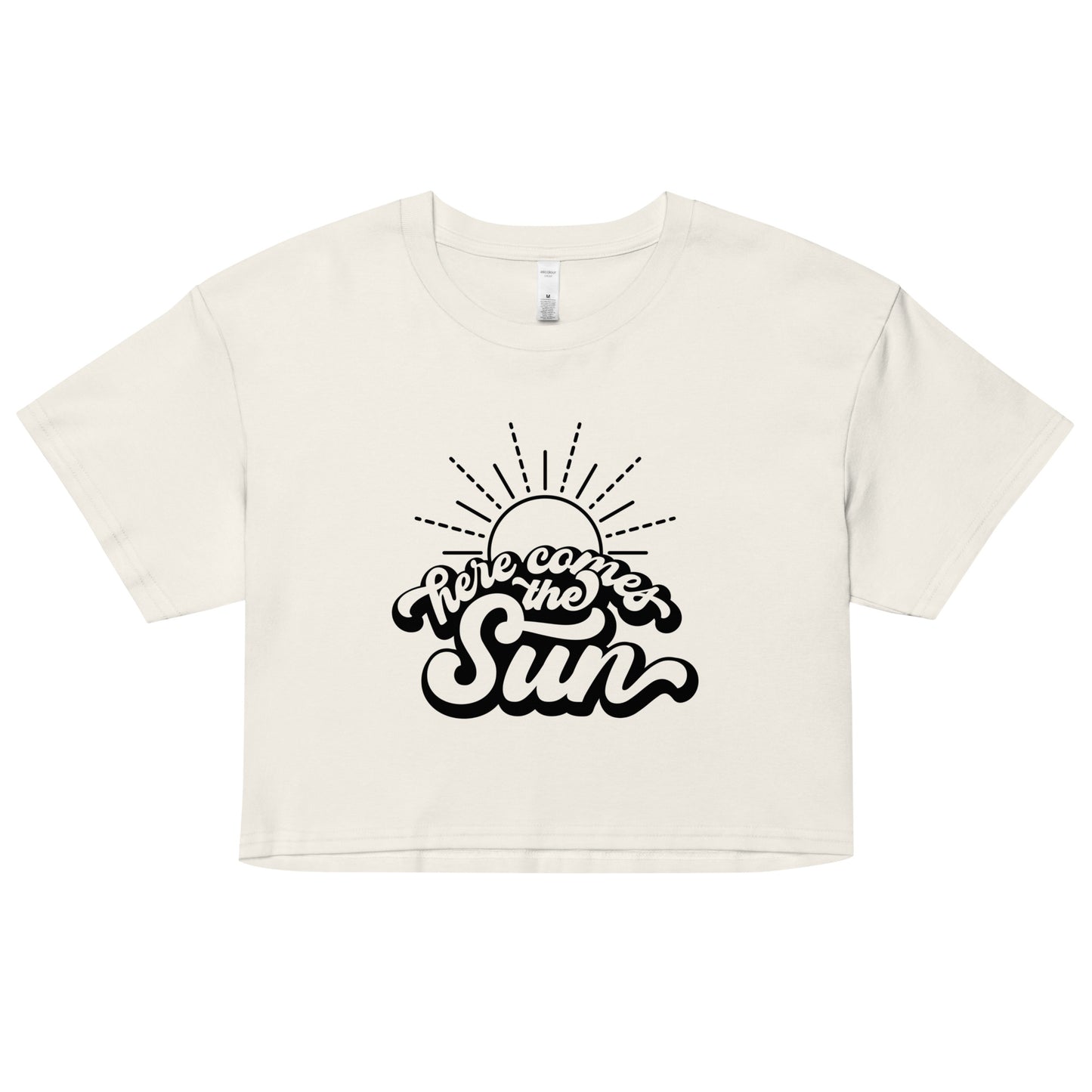 Here comes the sun black crop top