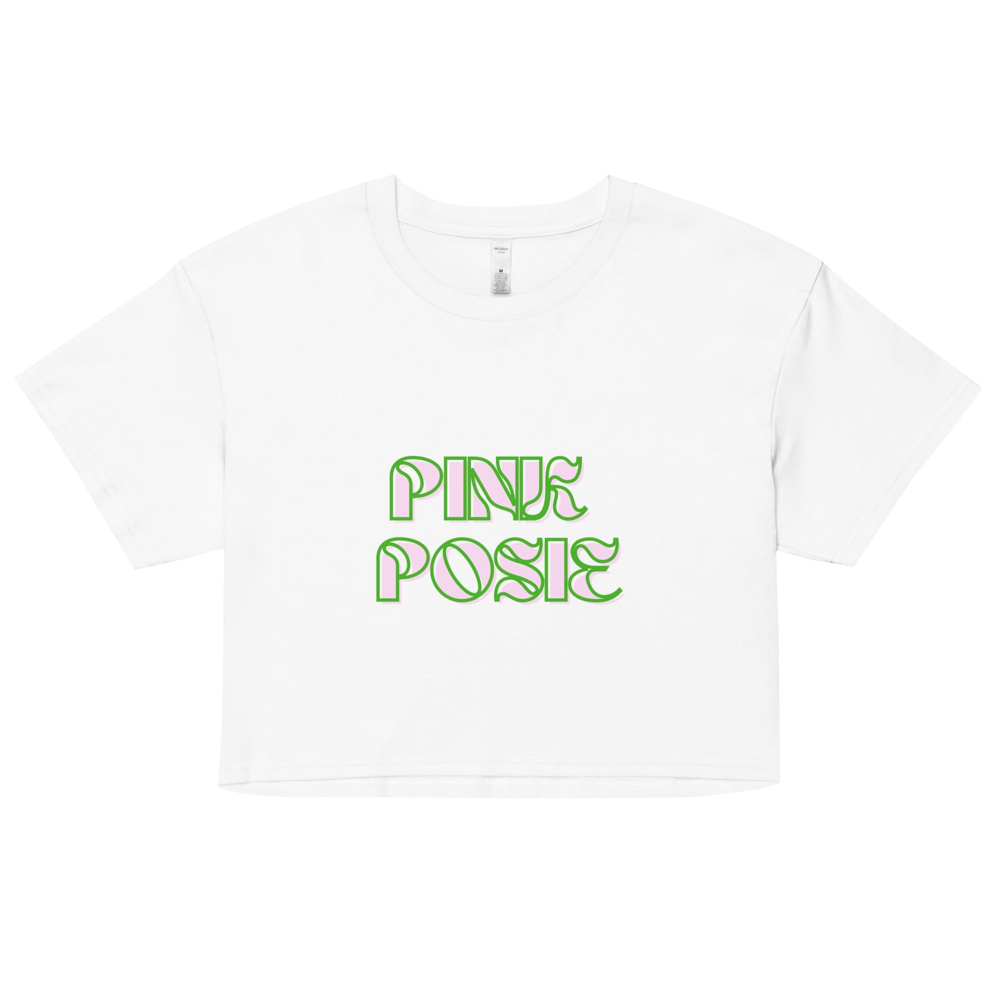 Green Posie crop top