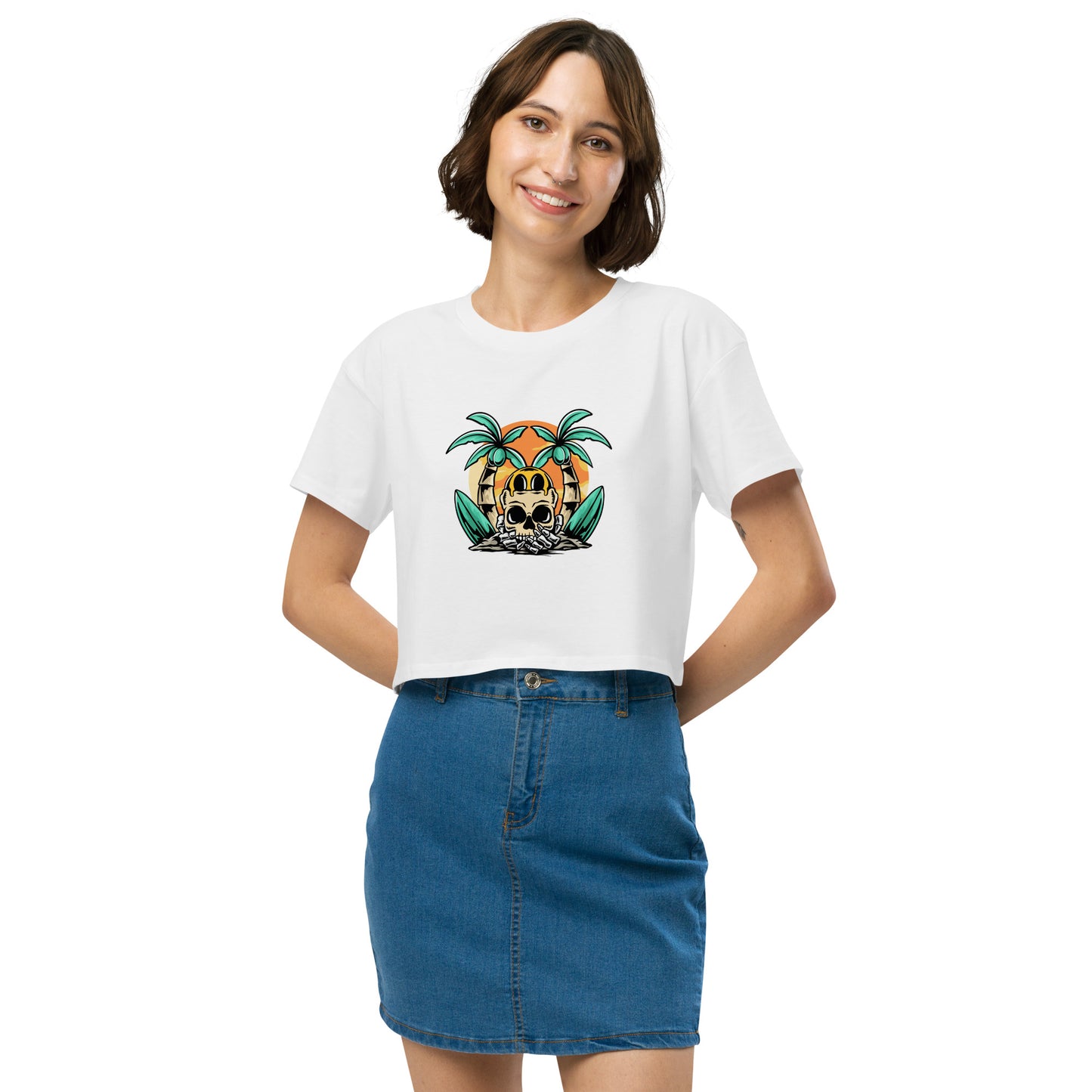 Palm vibes summer Women’s crop top