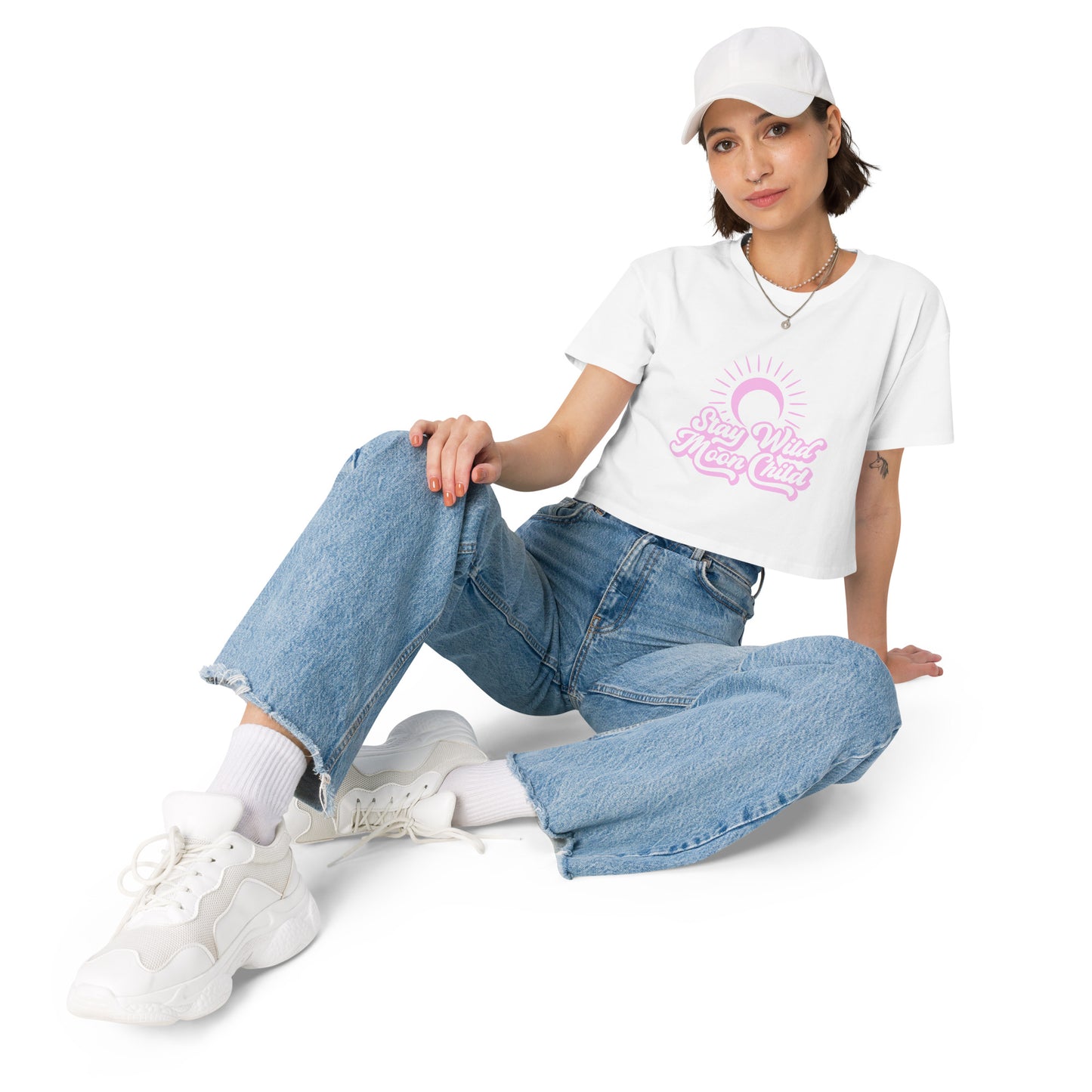 Stay Wild Moon Child Pink crop top