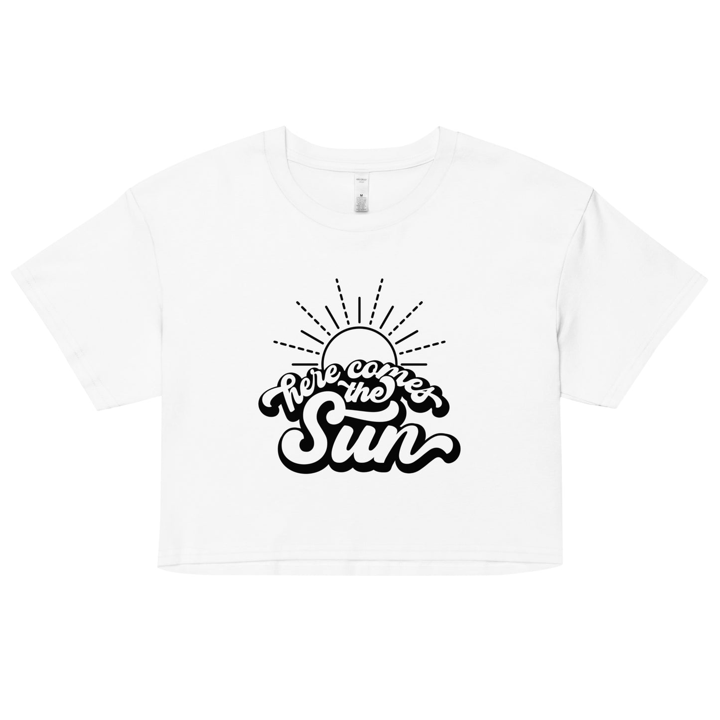 Here comes the sun black crop top