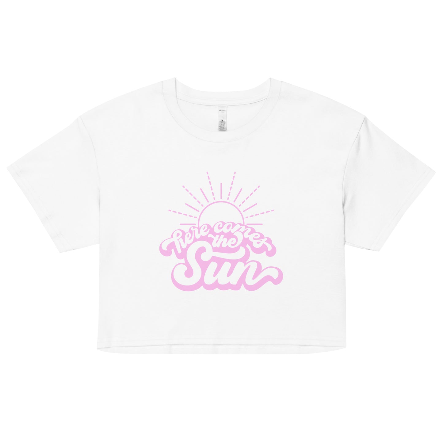 Here comes the sun pink crop top