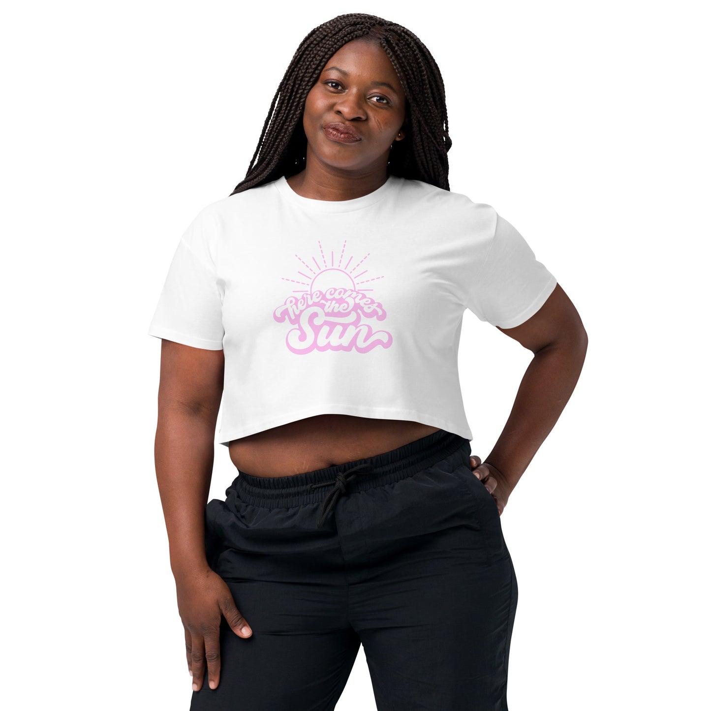 Here comes the sun pink crop top