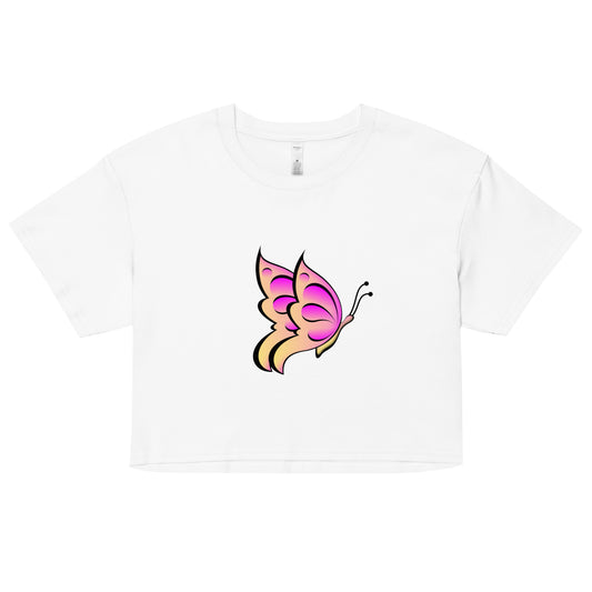 Pink Butterfly crop top