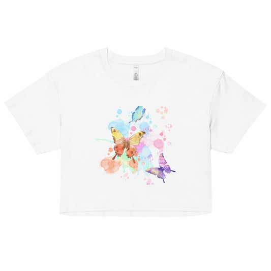 Water Butterfly crop top