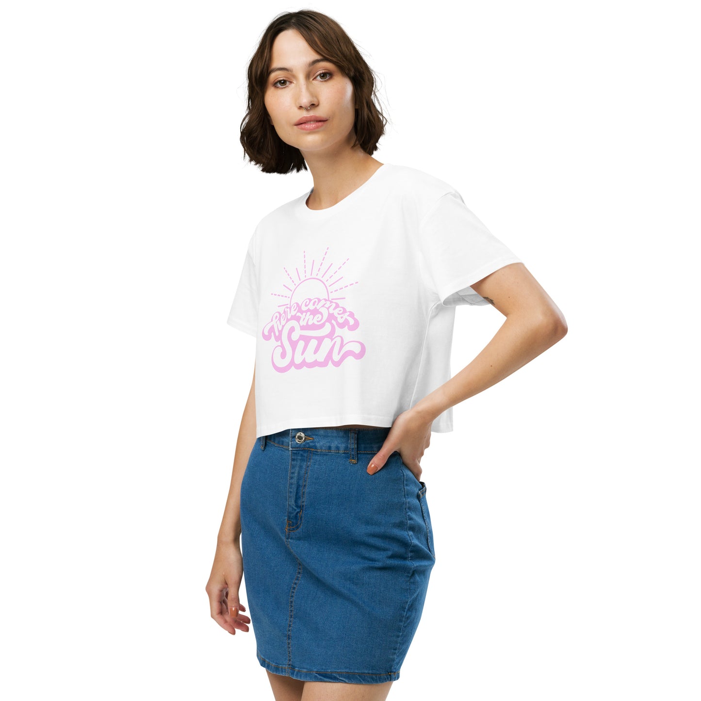 Here comes the sun pink crop top