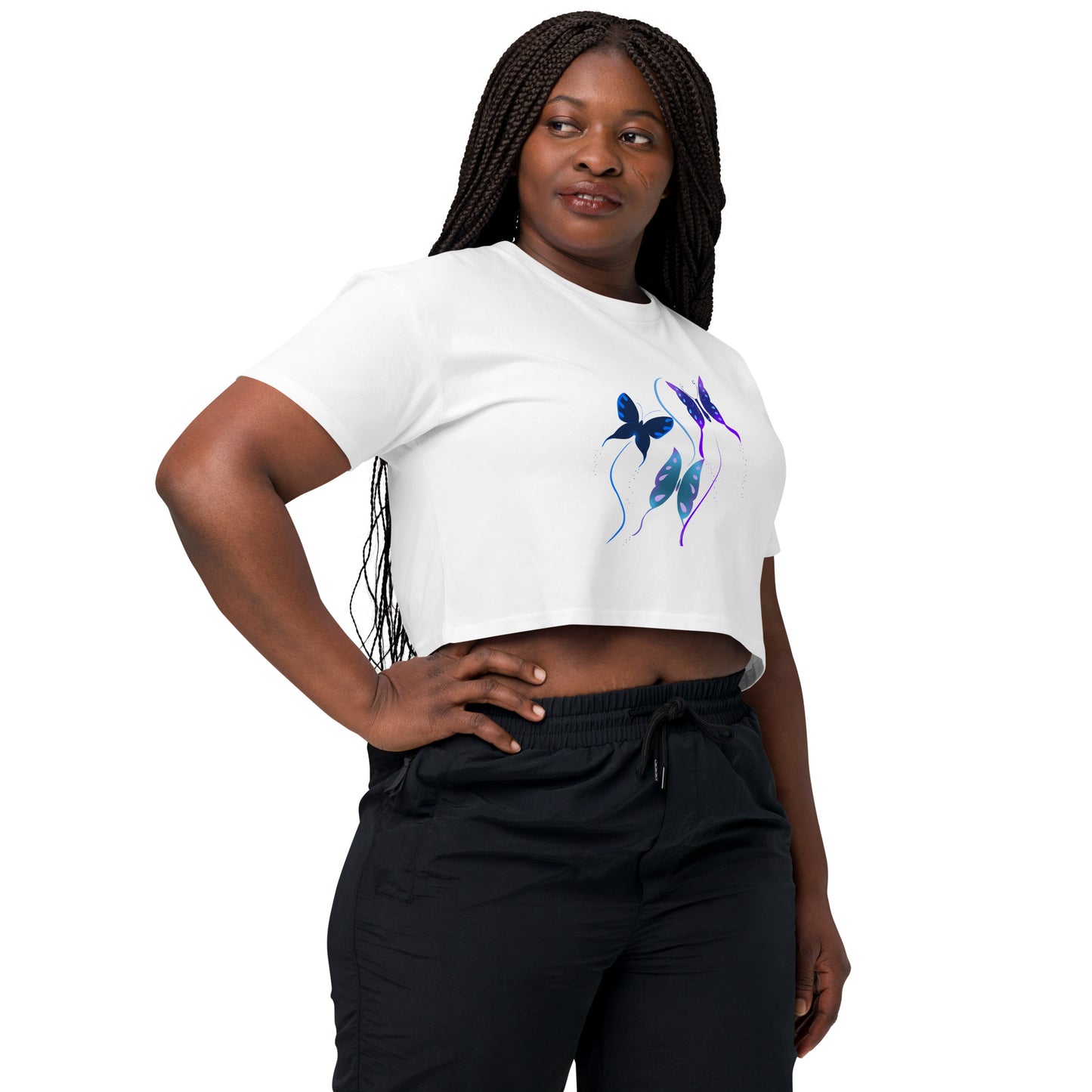 Butterfly fly crop top