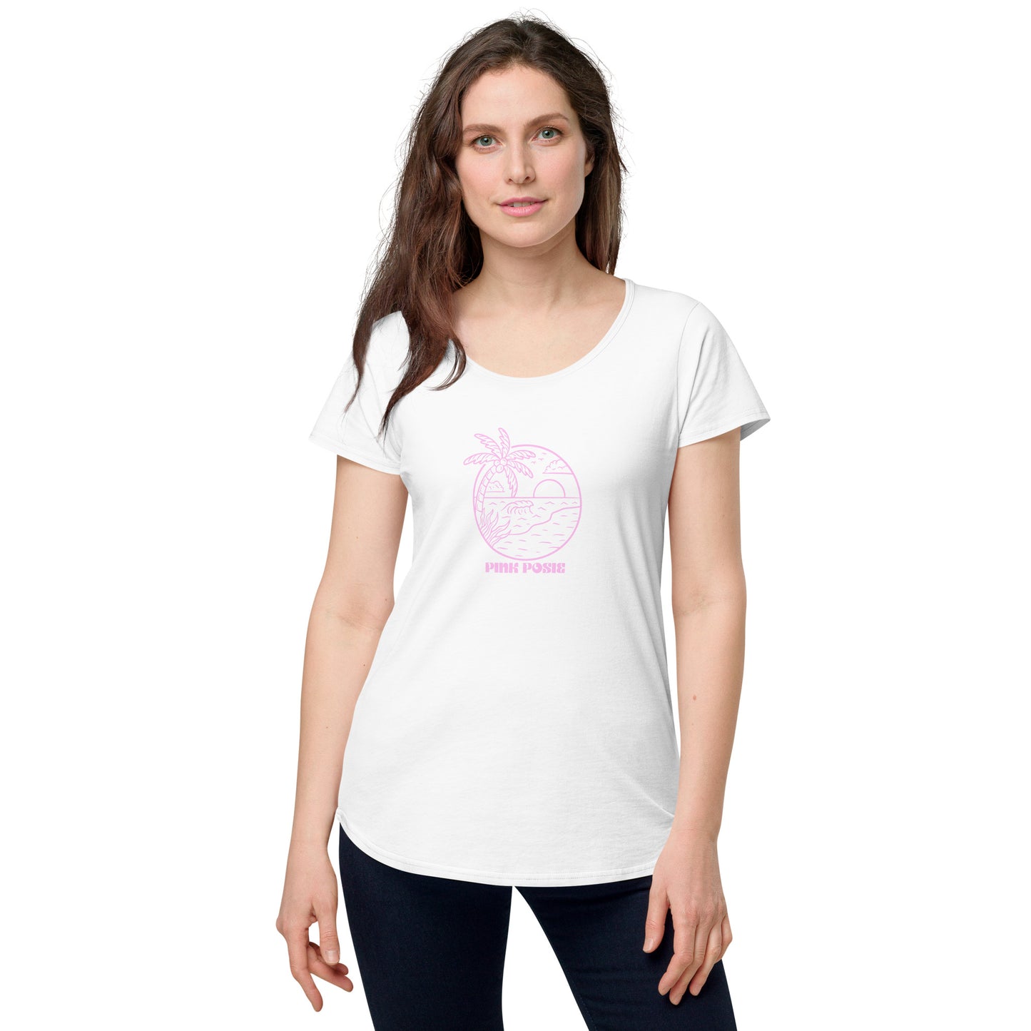 Pink Posie round neck tee