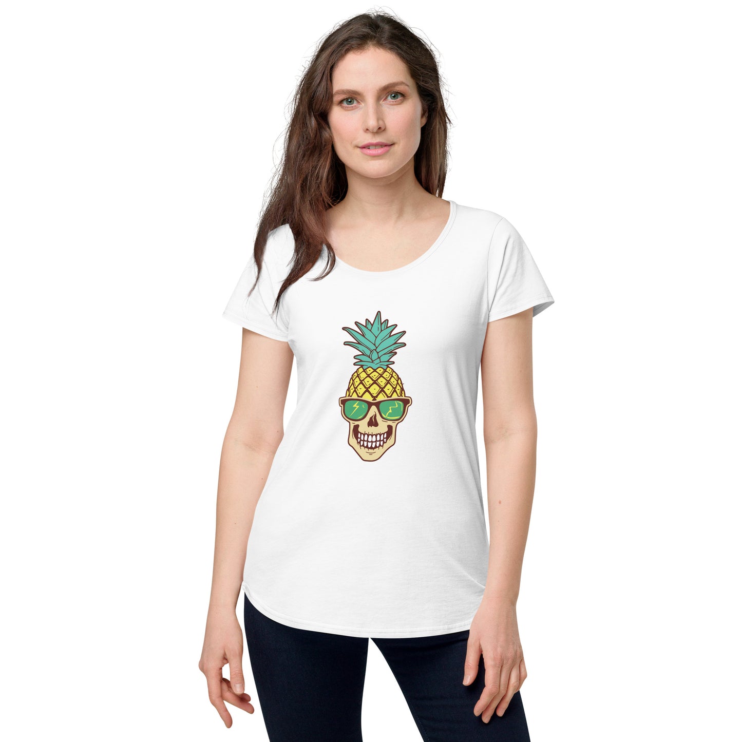 Pin-Apple Scull round neck tee