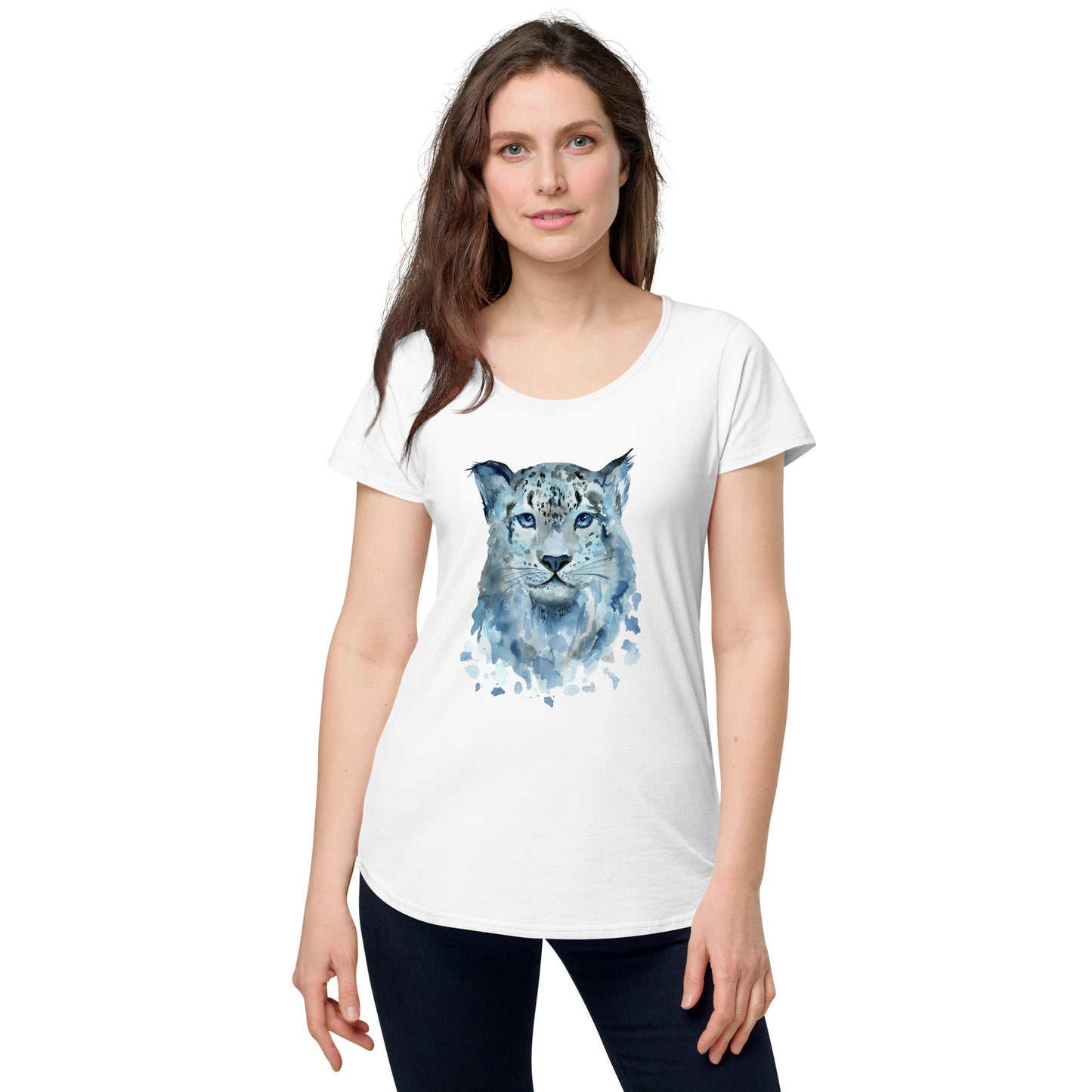 Snow Leopard round neck tee