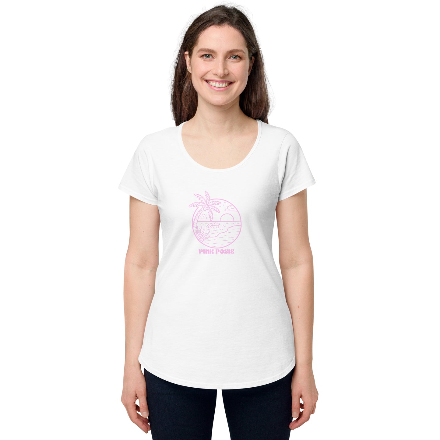 Pink Posie round neck tee