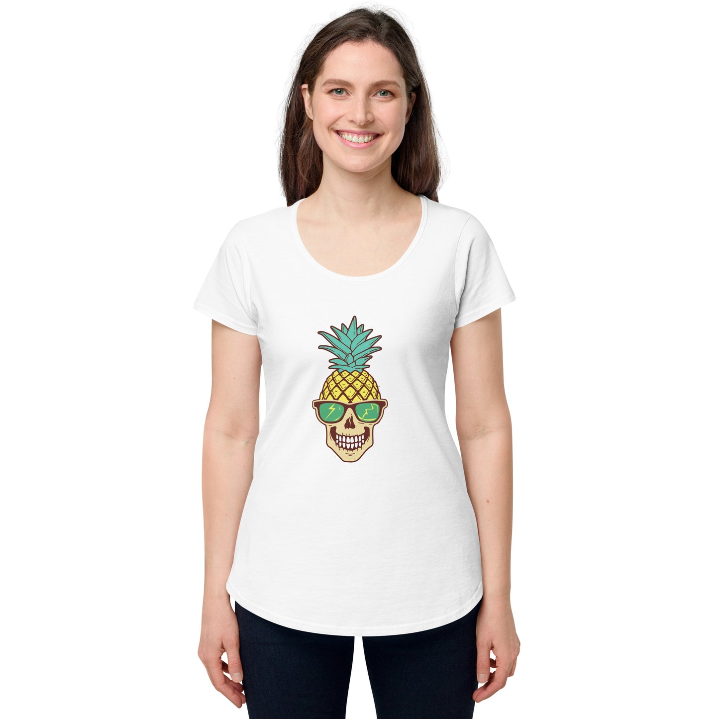 Pin-Apple Scull round neck tee