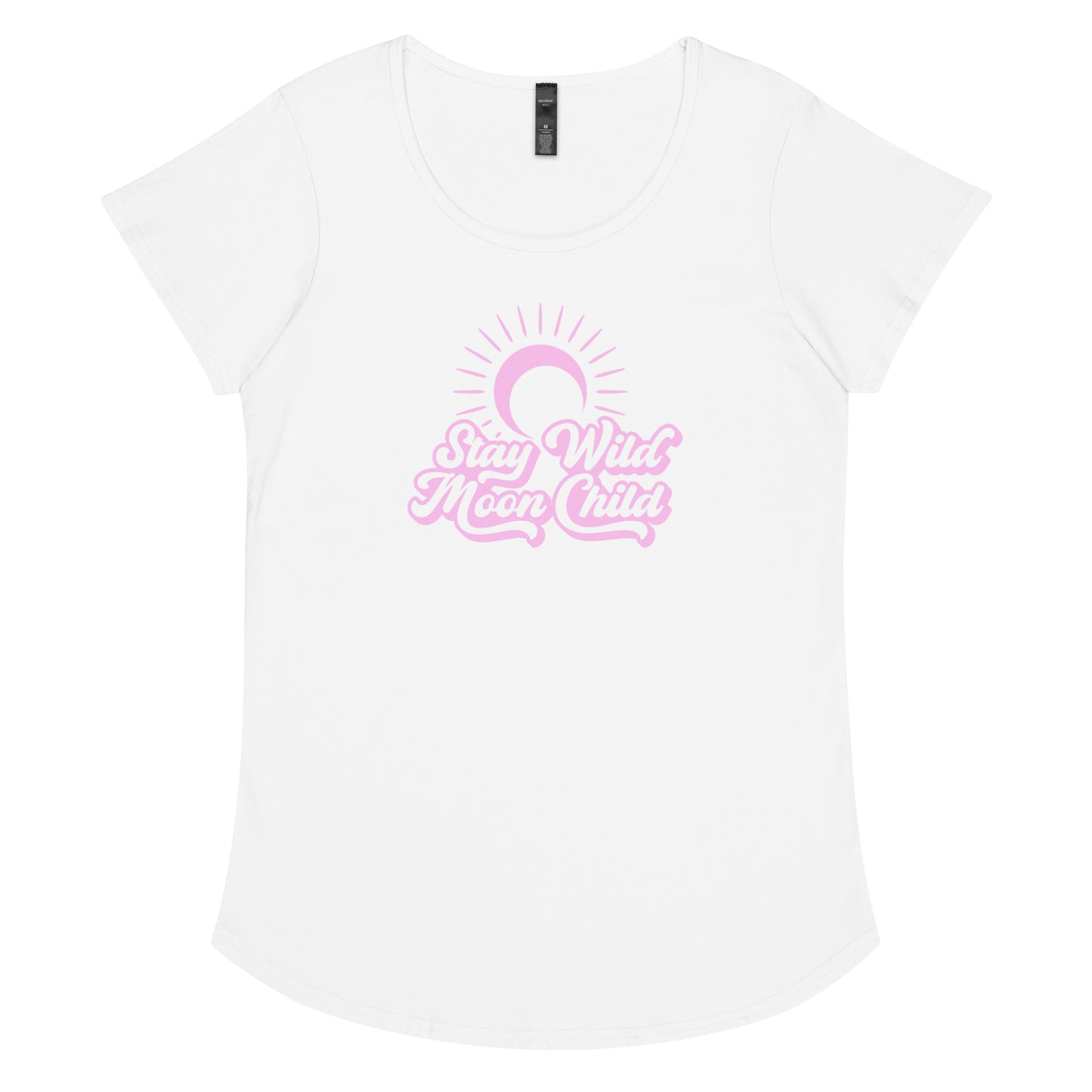 Stay Wild Moon Child Pink round neck tee