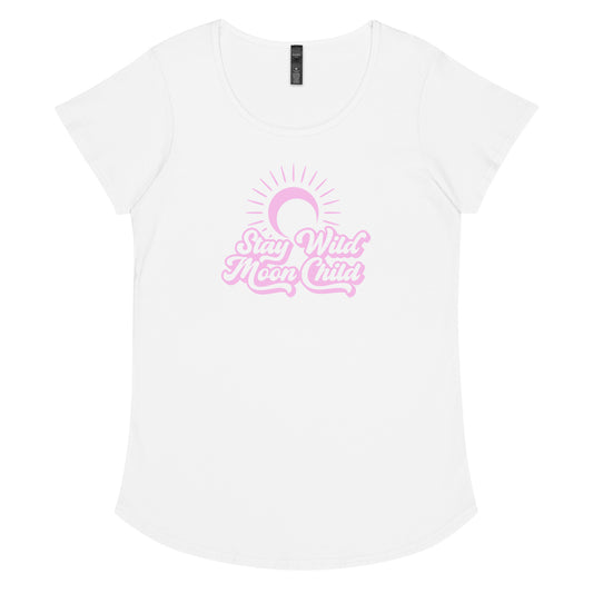 Stay Wild Moon Child Pink round neck tee