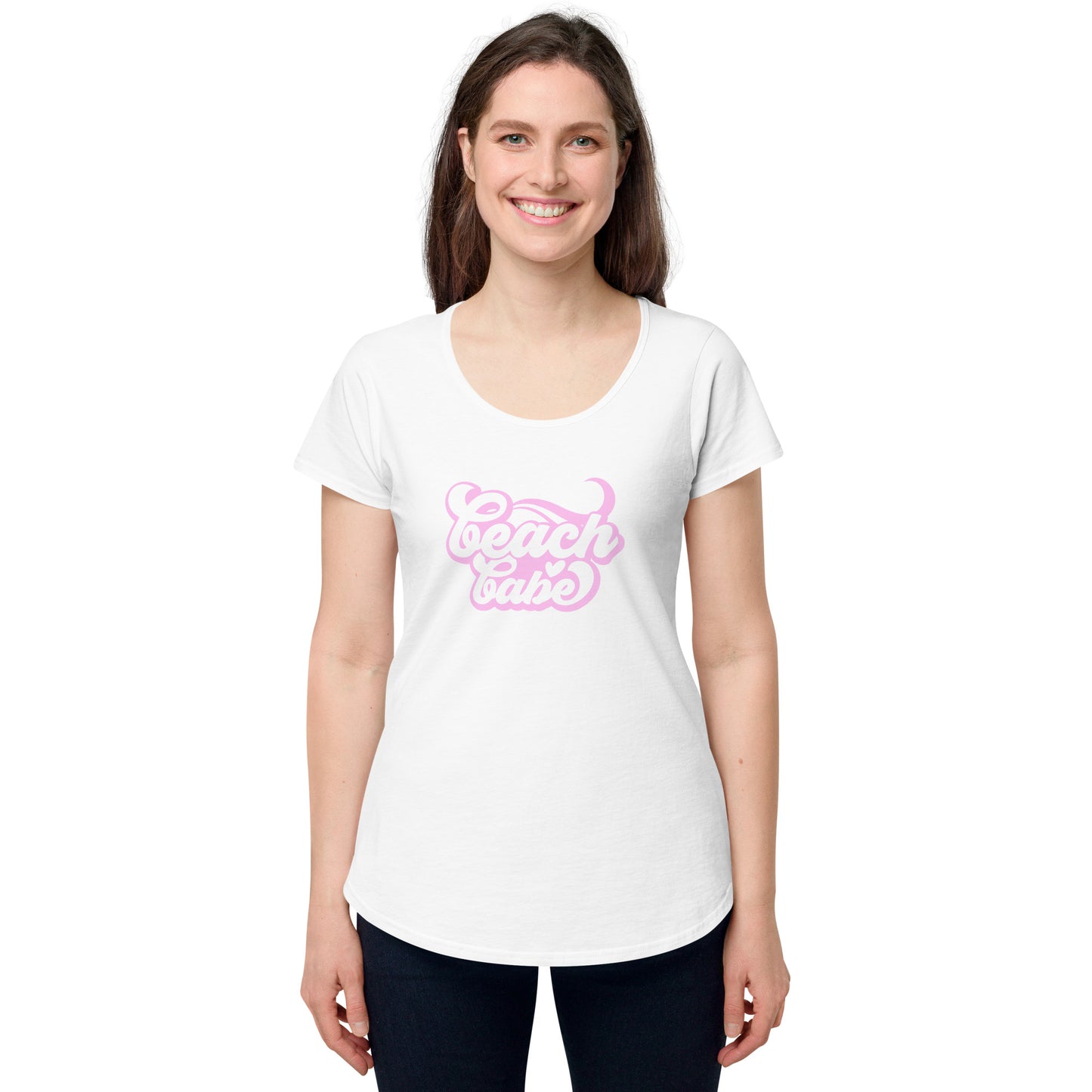 Beach Babe Pink round neck tee