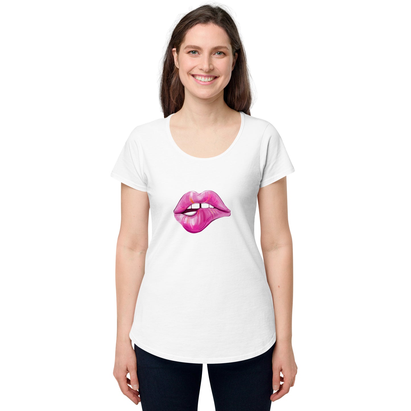 Lips round neck tee