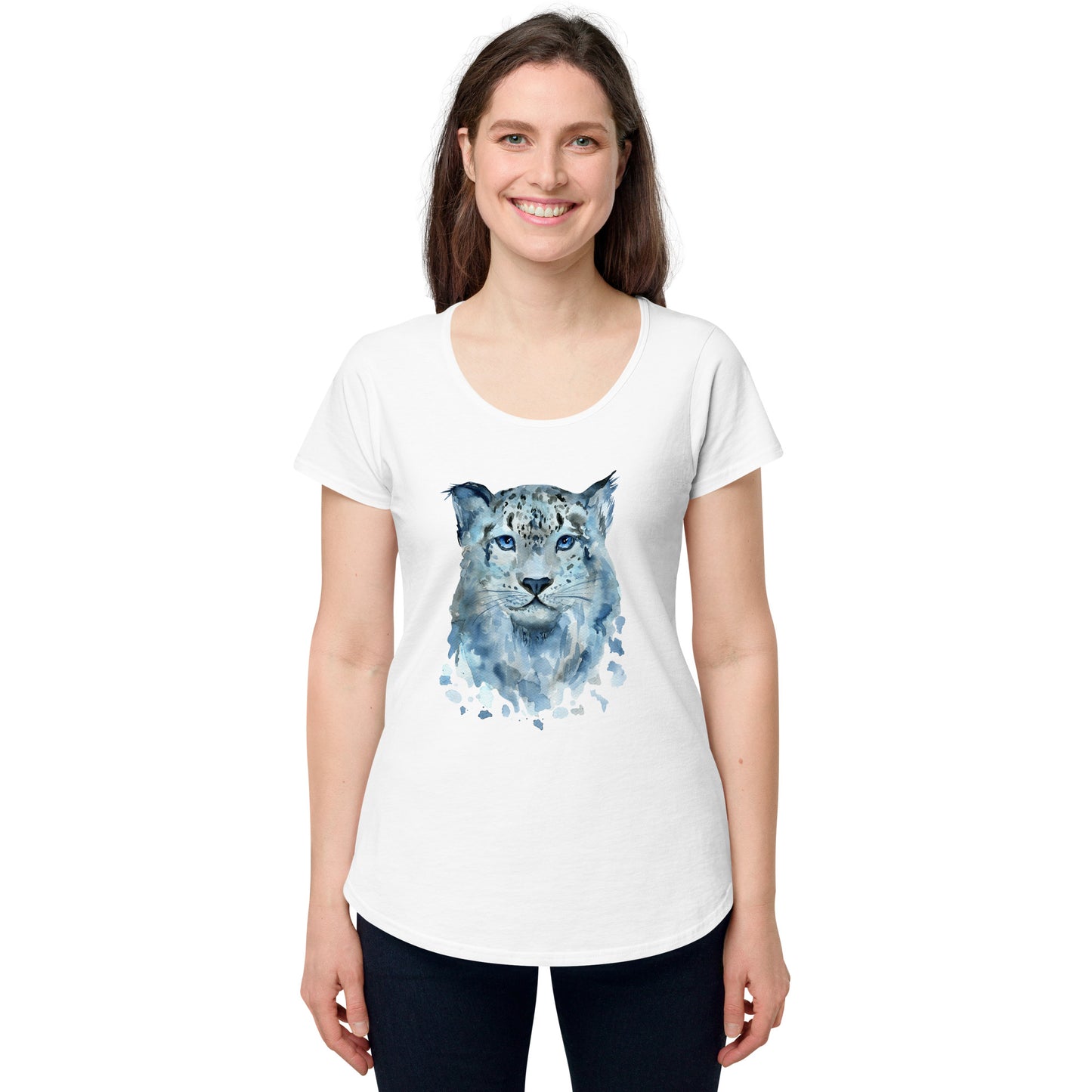 Snow Leopard round neck tee