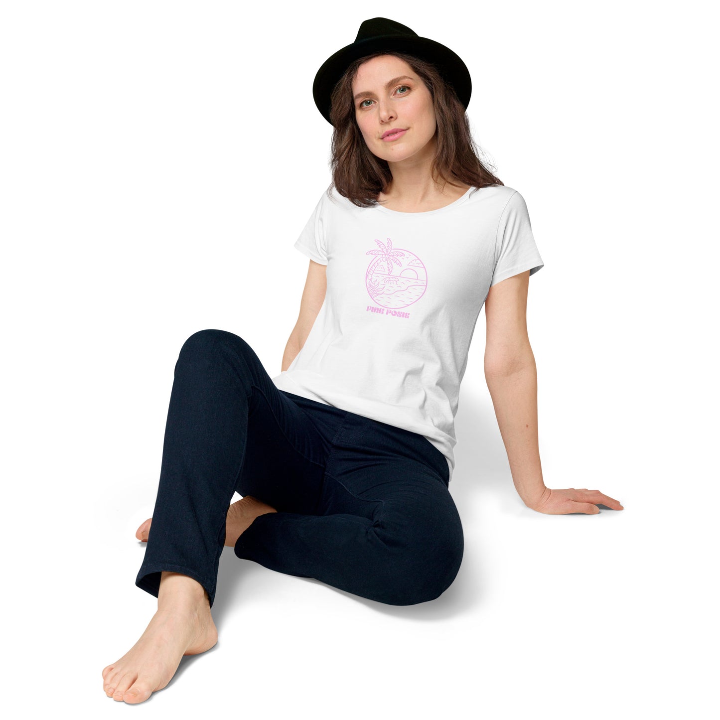 Pink Posie round neck tee