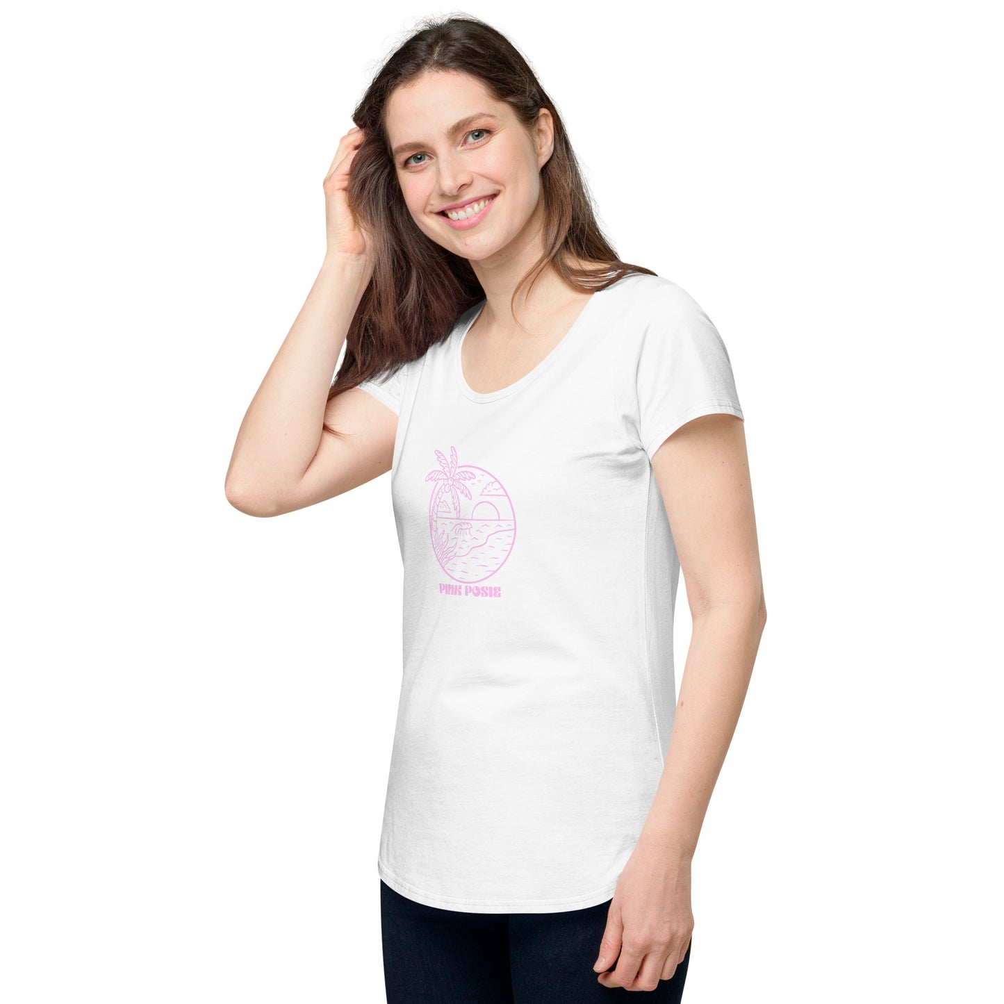 Pink Posie round neck tee