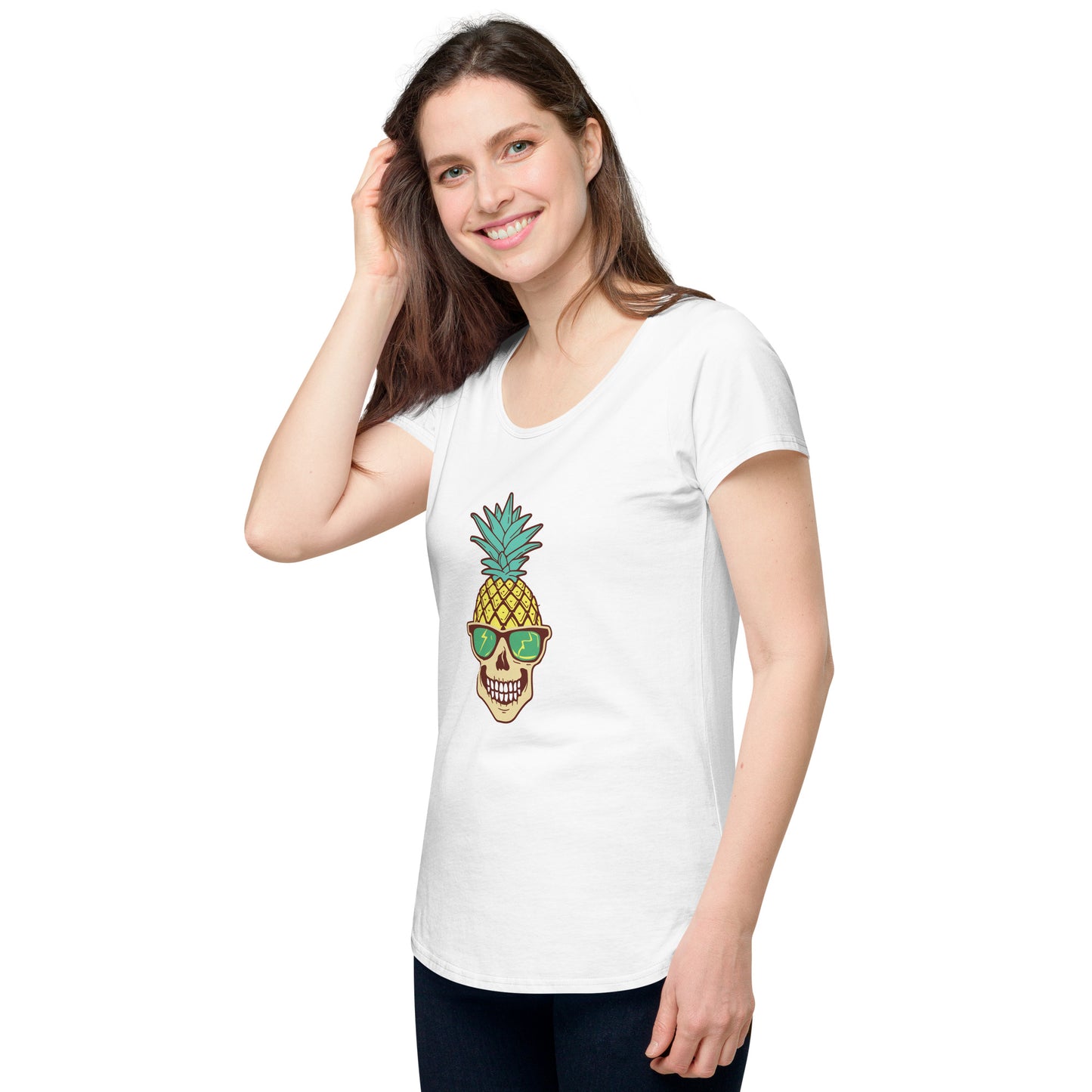 Pin-Apple Scull round neck tee