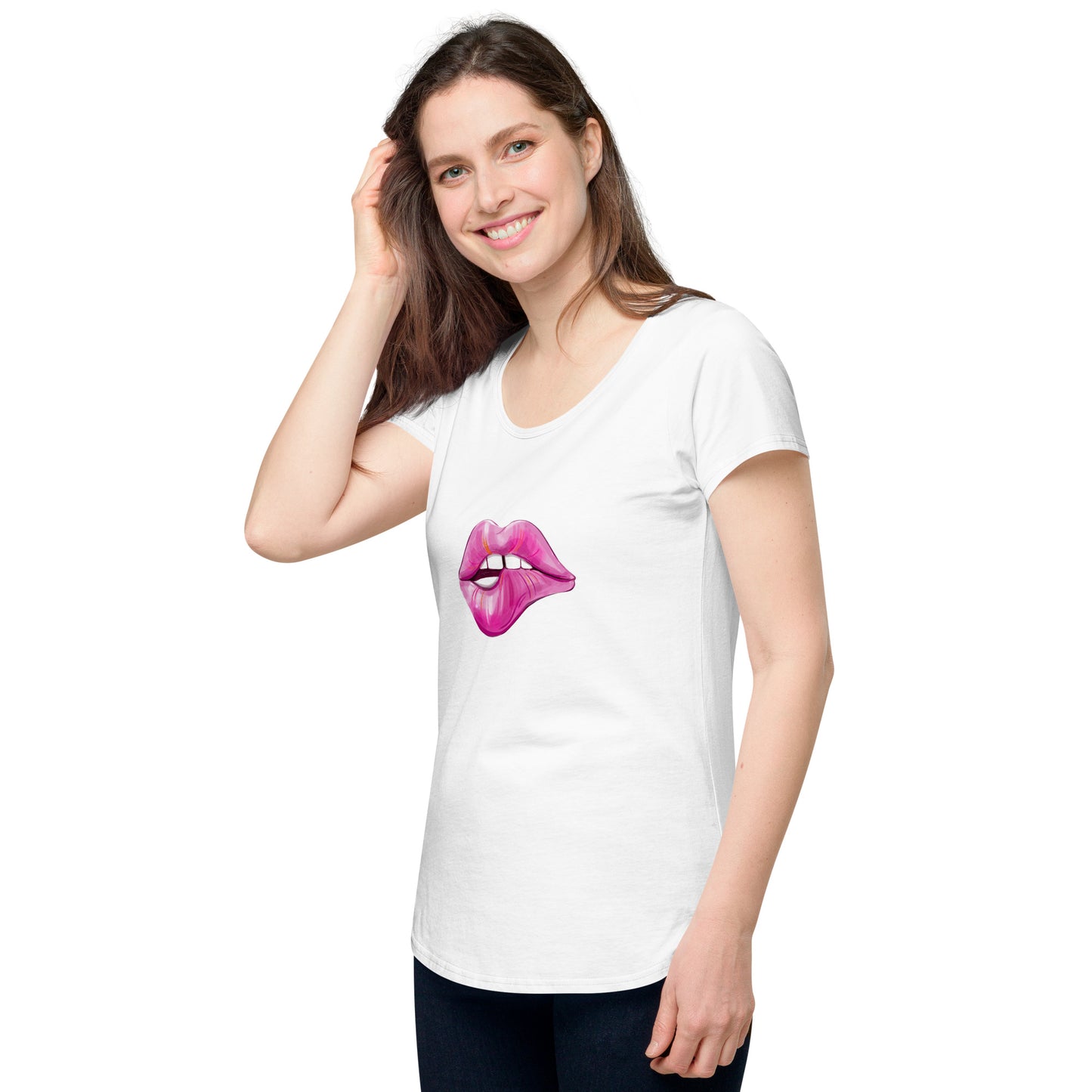 Lips round neck tee