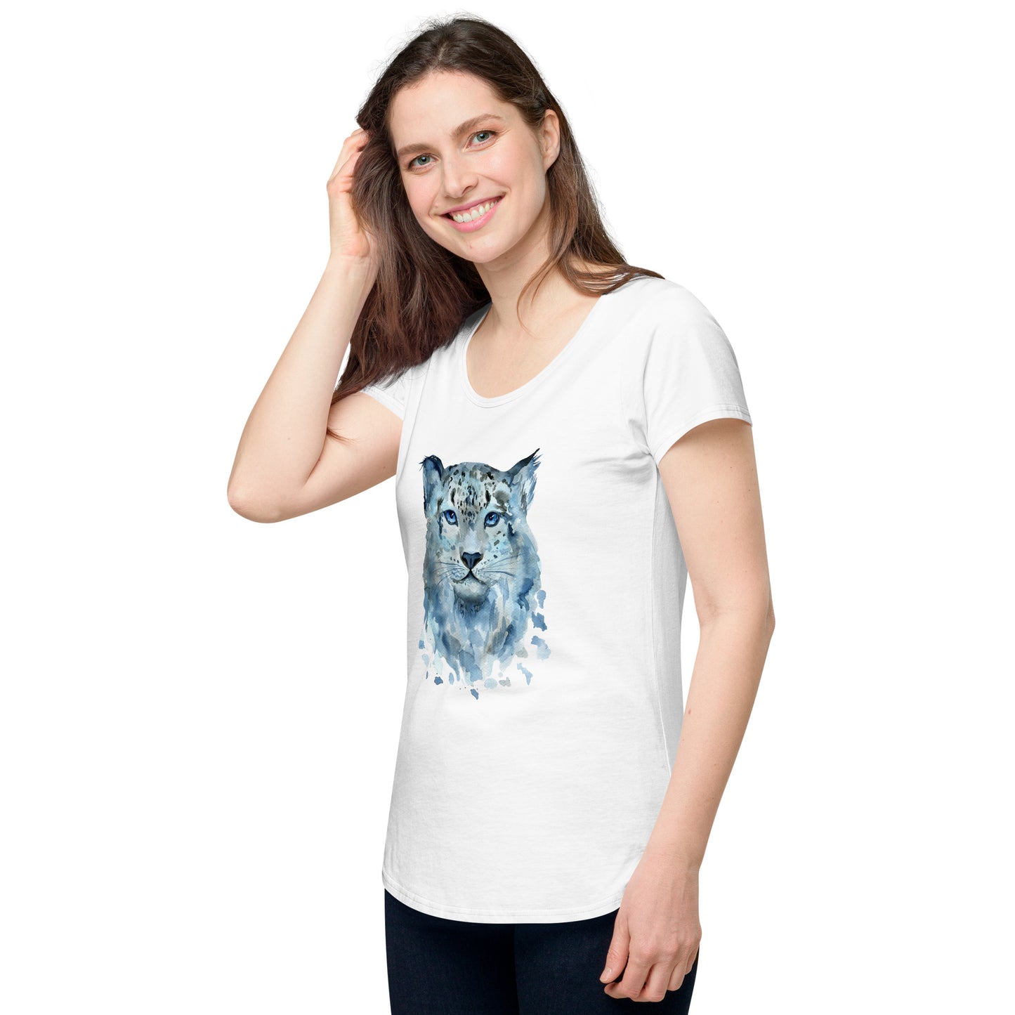 Snow Leopard round neck tee