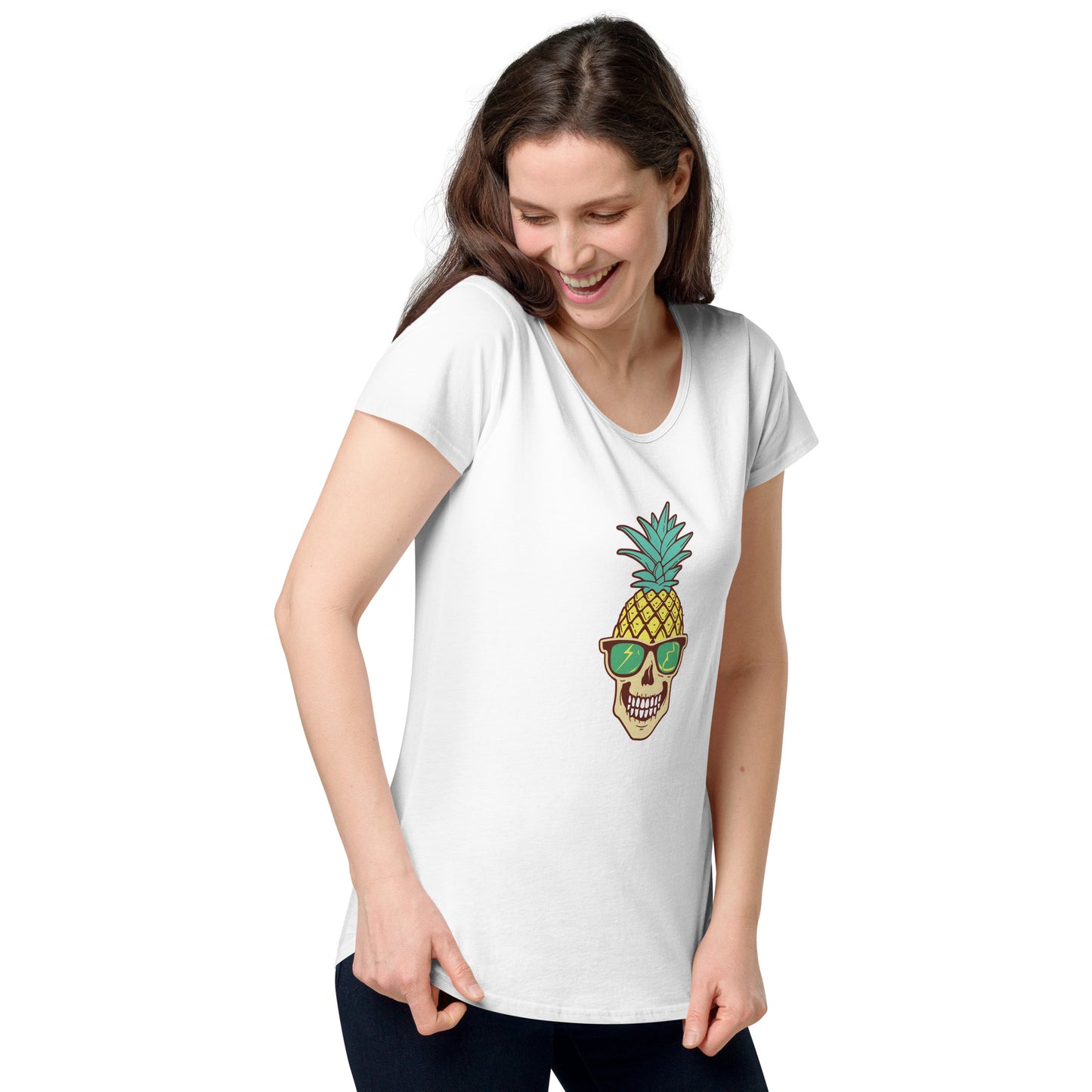 Pin-Apple Scull round neck tee