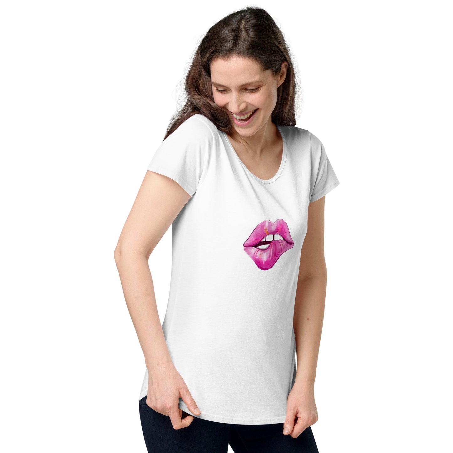 Lips round neck tee